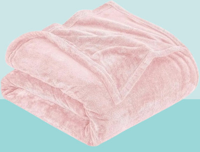 KIXTA Self Design Double AC Blanket for  AC Room(Microfiber, Pink)