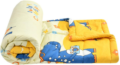 Freshfromloom Printed Double AC Blanket for  Heavy Winter(Microfiber, Cream and Blue)