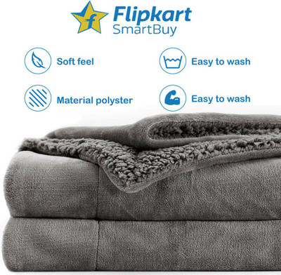 Flipkart SmartBuy Solid Double AC Blanket for  AC Room(Polyester, Grey)