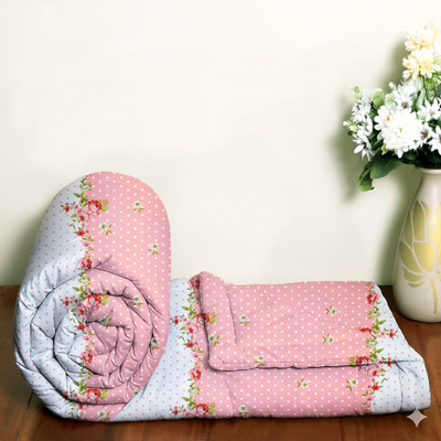 ivaza Floral Double AC Blanket for  AC Room(Cotton, Pink)