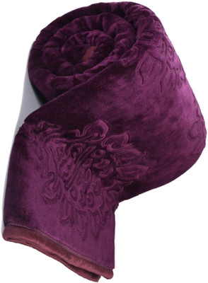 KIXTA Printed Double Mink Blanket for  Heavy Winter(Microfiber, wine)