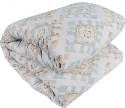 DORISTYLE Printed Double Quilt for  Heavy Winter(Poly Cotton, White Jall)