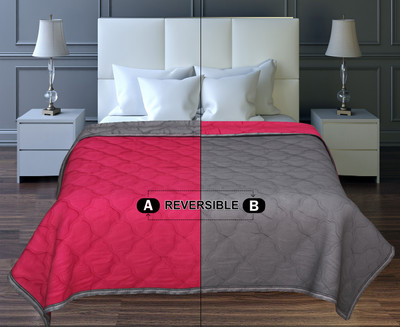 RVS Decor Solid Double Comforter for  AC Room(Cotton, Red/Grey)