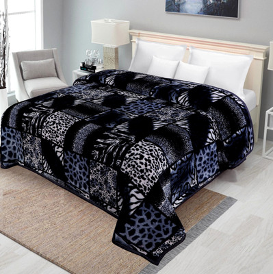 BLAN STAR Self Design Double AC Blanket for  Heavy Winter(Microfiber, Grey, Multicolor)