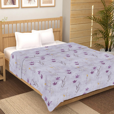 LINENWALAS Floral Single AC Blanket for  AC Room(Cotton, Haze of Lavender)