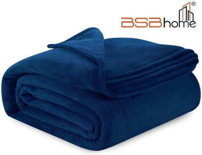 BSB HOME Solid Single AC Blanket for  Heavy Winter(Polyester, Dark Blue)