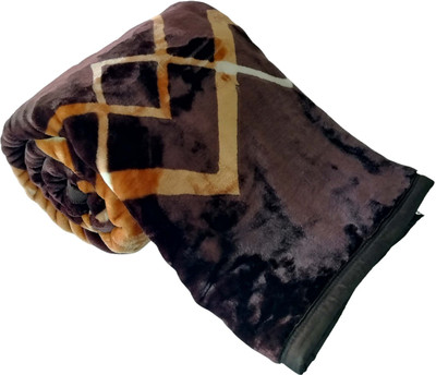 WARZMY Floral Single AC Blanket for  Heavy Winter(Polyester, brw zig zag)
