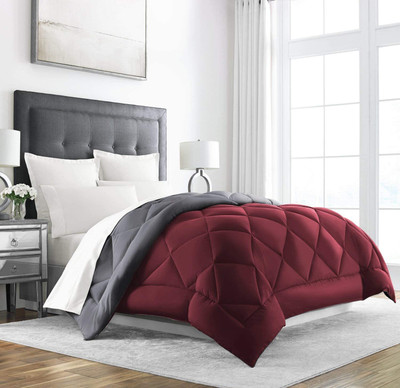 Homerica Solid Double Comforter for  AC Room(Microfiber, SUNRISE RED)