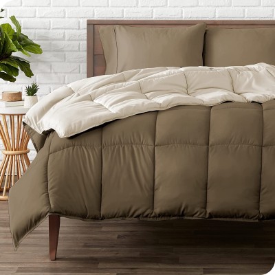 CULTIVER Solid Double Comforter for  AC Room(Microfiber, Brown & Beige)