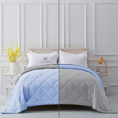YRM Solid King Comforter for  Heavy Winter(Microfiber, Sky Silver)