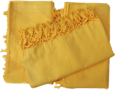 EthnicAlive Solid Single Top Sheet for  AC Room(Cotton, Yellow)