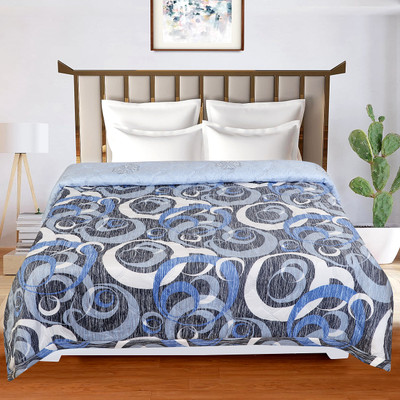 Sofolite Floral Double Comforter for  AC Room(Cotton, Light Grey)