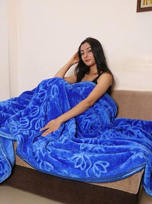 Aorihome Printed Double Mink Blanket for  Heavy Winter(Microfiber, Blue)