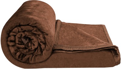 BSB HOME Embroidered Double Mink Blanket for  Heavy Winter(Polyester, Coffee)