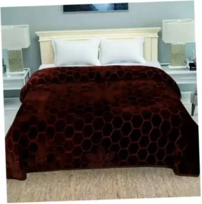 SOVAM Polka Double Mink Blanket for  Mild Winter(Microfiber, Brown)