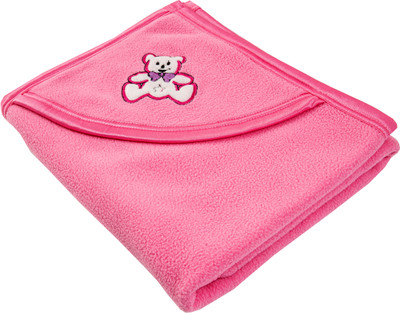 Aakriti Solid Single Crib Baby Blanket for  Heavy Winter(Polyester, Rani)