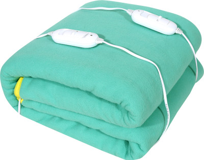 LERV'S Collection Solid Double Electric Blanket for  Heavy Winter(Polyester, sea green)