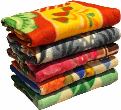 Anand Textile Floral Single Fleece Blanket for  Heavy Winter(Microfiber, Multicolor)