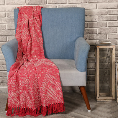 SASHAA WORLD Self Design Queen Throw for  AC Room(Cotton, Pink)