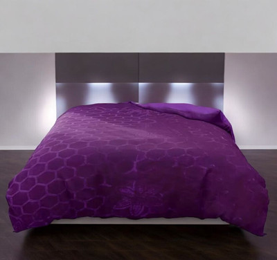 Retreat Solid Single AC Blanket for  AC Room(Microfiber, Purple)