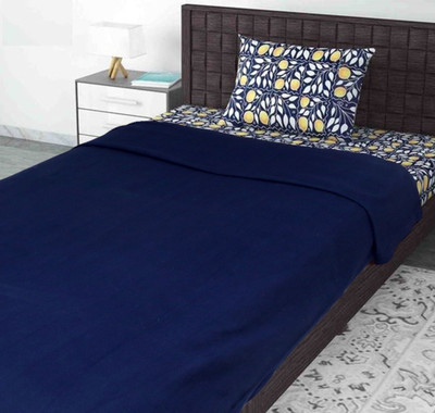 n g products Solid Single Fleece Blanket for  Mild Winter(Polyester, Blue)