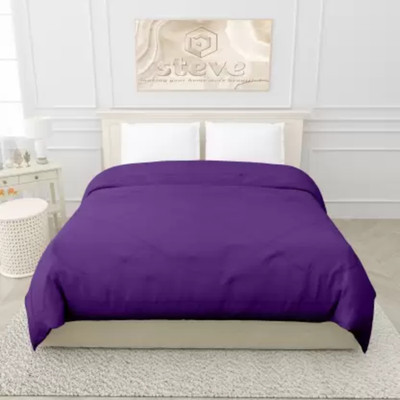 CRAZY WORLD Geometric Double Comforter for  Mild Winter(Poly Cotton, Purple)