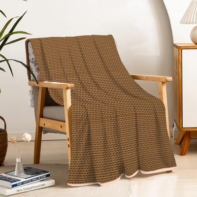 EasyGoods Floral Single AC Blanket for  AC Room(Cotton, Brown)