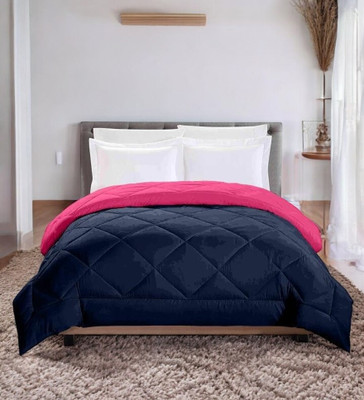 sentiments Solid Single Mink Blanket for  Mild Winter(Polyester, PinkBlue)