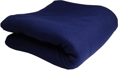 VORDVIGO Solid Single Fleece Blanket for  Heavy Winter(Polyester, Blue)