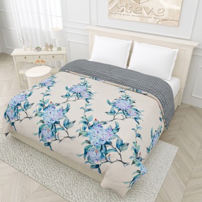 KORBIN Floral Single Comforter for  Mild Winter(Microfiber, Beige)