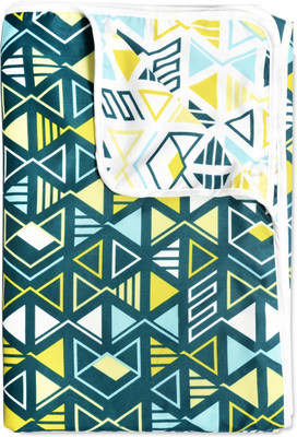 Divine Casa Printed Double Dohar for  AC Room(Microfiber, Green and Yellow)