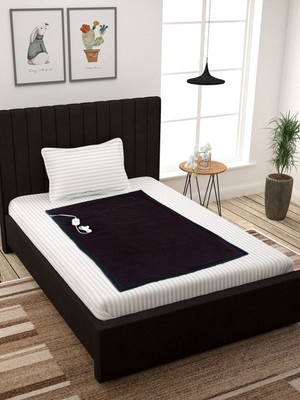 LERV'S Collection Solid Single Electric Blanket for  Heavy Winter(Woollen Blend, Brown)