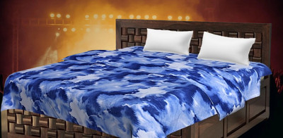 KIXTA Self Design Double AC Blanket for  AC Room(Microfiber, Blue)