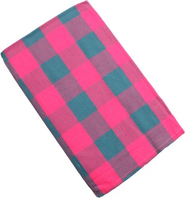 Hornbill Enterprises Checkered Double AC Blanket for  Mild Winter(Cotton, Pink Green)