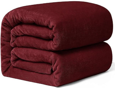BREVARD Solid Double AC Blanket for  AC Room(Microfiber, Maroon)