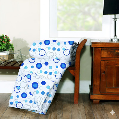ivaza Floral Double AC Blanket for  AC Room(Cotton, White Blue)