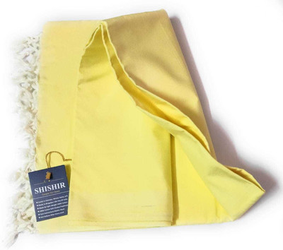 Aakriti Handloom Solid Single Top Sheet for  AC Room(Cotton, Lemon Yellow)
