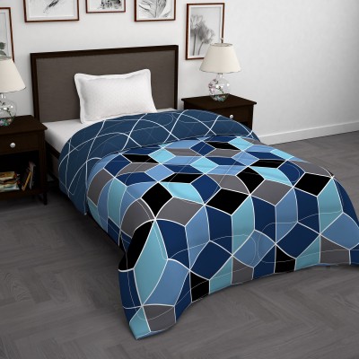 Story@home Printed Single Comforter for  AC Room(Polyester, Dark Blue)