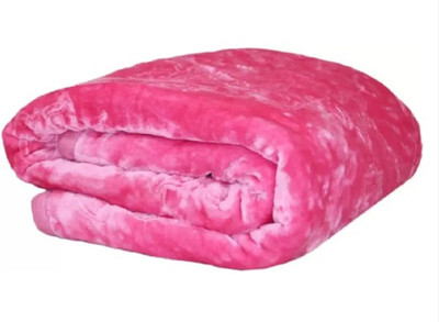 Barbarik Floral Single Mink Blanket for  Mild Winter(Microfiber, Pink)