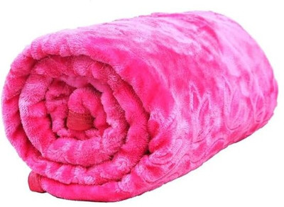 Jeet Creation Floral, Solid Double Mink Blanket for  Mild Winter(Microfiber, Pink)