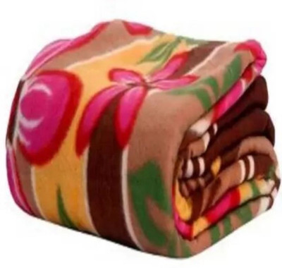 Retreat Printed Single Fleece Blanket for  AC Room(Polyester, Multicolor)