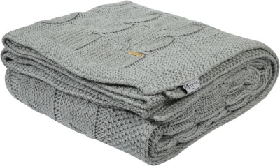 Pomme Solid Double Throw for  Mild Winter(Cotton, Grey Melange)