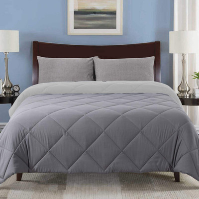 EVOL Solid Double Comforter for  Mild Winter(Poly Cotton, White)