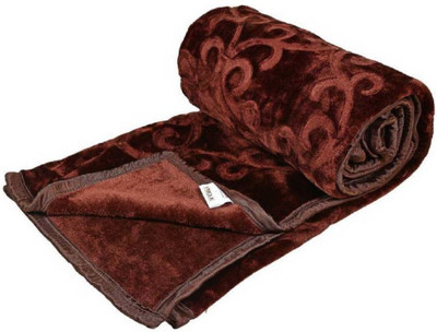 ACZO FEEL Solid Double Mink Blanket for  Heavy Winter(Microfiber, Brown)