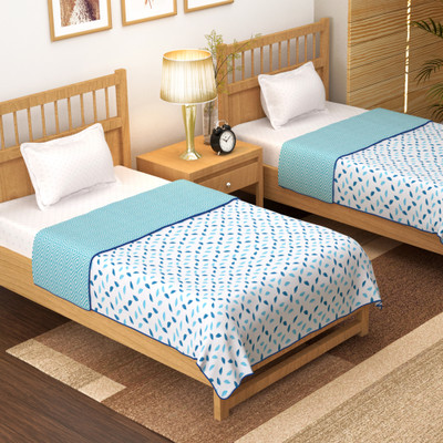 Story@home Printed Single AC Blanket for  AC Room(Cotton, Blue)