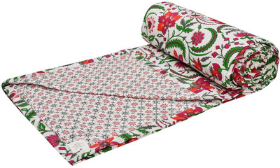 Trance Home Linen Printed Single Dohar for  AC Room(Cotton, Firdaus Red)