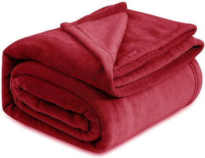 SIMAM Solid Double AC Blanket for  AC Room(Microfiber, MAROON 36)