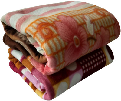 HOMIEE Floral Single Ghongadi Blanket for  Mild Winter(Polyester, Multi1)