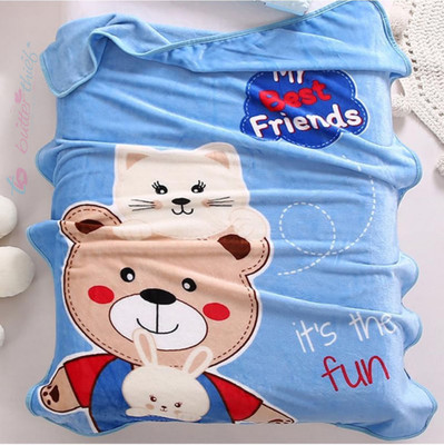 Butterthief Cartoon Single AC Blanket for  Mild Winter(Microfiber, Blue)