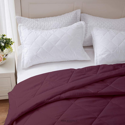 YRM Solid Single Comforter for  Heavy Winter(Microfiber, Wine)
